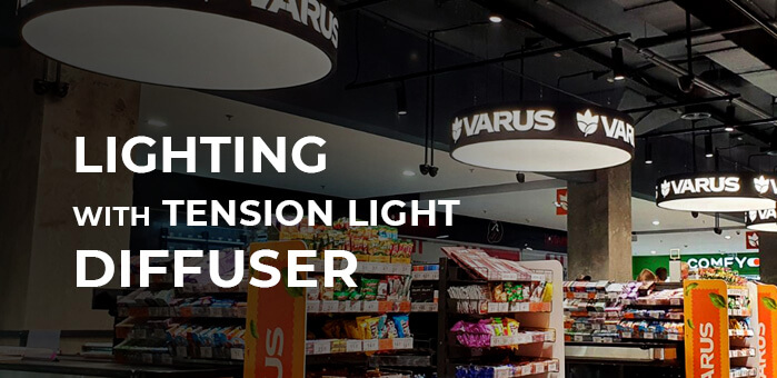 Lighting with tension light diffuser to Buy, Ukraine.